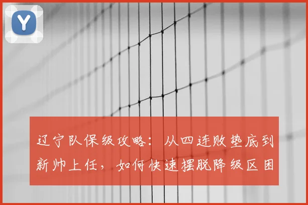 辽宁队保级攻略:从四连败垫底到新帅上任,如何快速摆脱降级区困境?